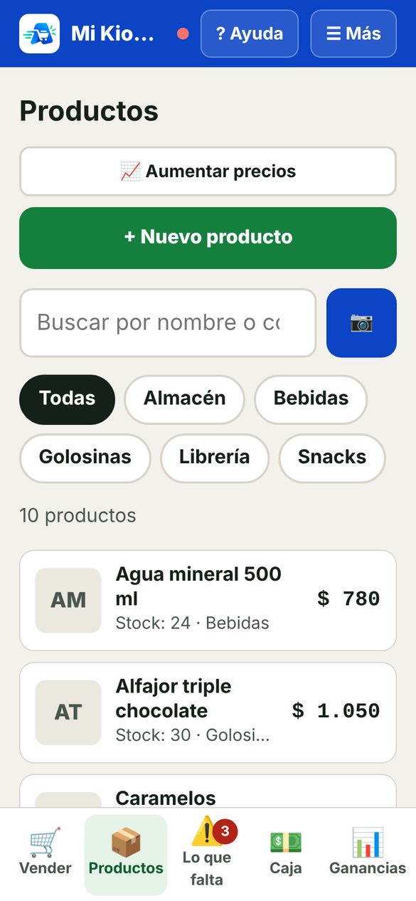 Todos tus productos ordenados